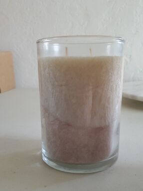 Sandy Beach two tone textured Palm Candle 2 wicks Home Interiors New retired
